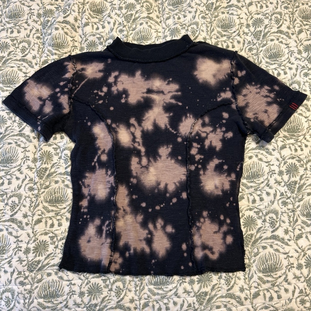 BDG Charcoal and Beige Tie-Dye Shirt